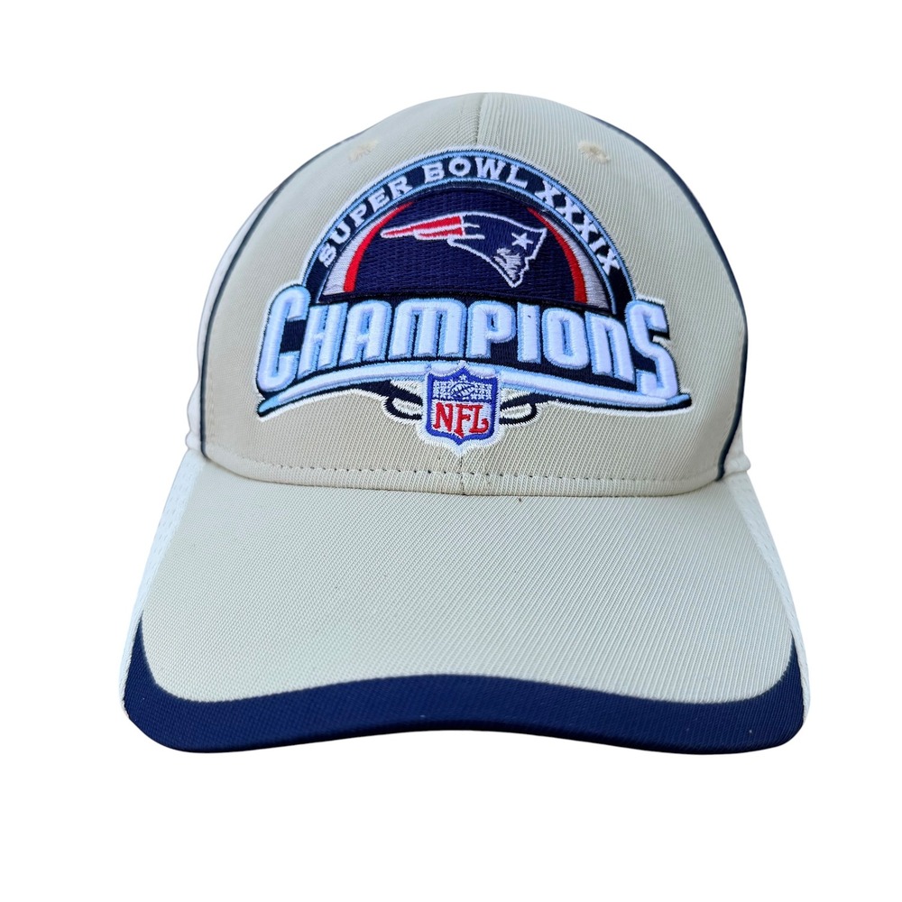 Reebok New England Patriots Super Bowl XXXIX Champions Hat Gray Tan Adjustable